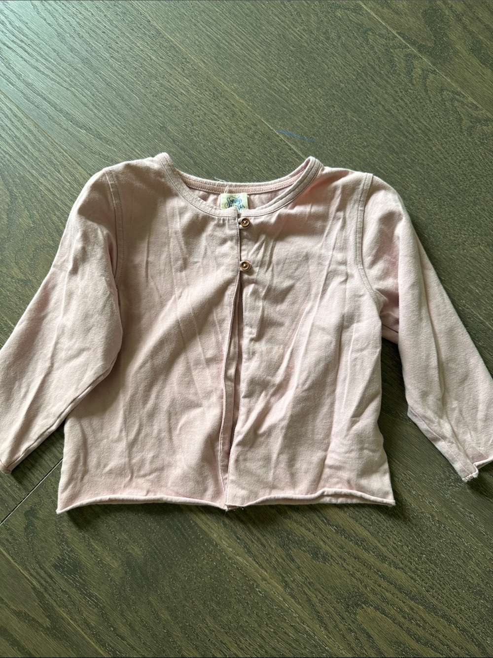 Girls' Pale Pink Long Sleeve Knit Cardigan